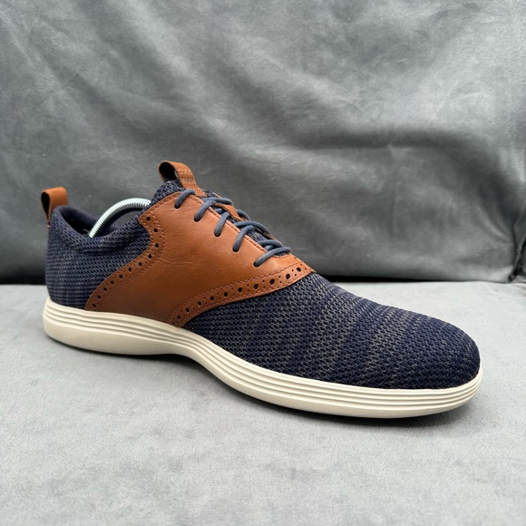 Cole Haan Grand Tour Knit Oxford Shoes Men’s Size 11.5 Navy Tan Comfort Dress - Picture 8 of 14